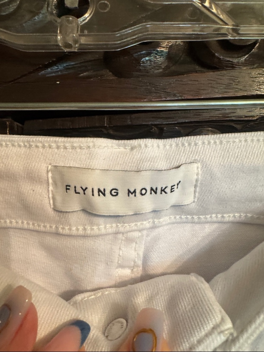 Flying Monkey White Distressed Flare Jeans - Picture 2 of 10